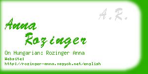 anna rozinger business card